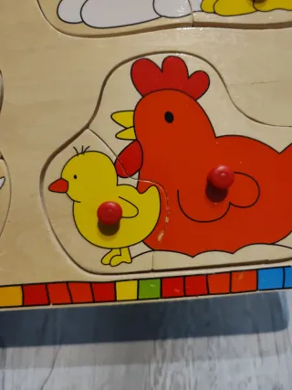 Puzzle madera animales granja