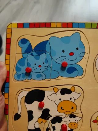 Puzzle madera animales granja