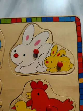 Puzzle madera animales granja