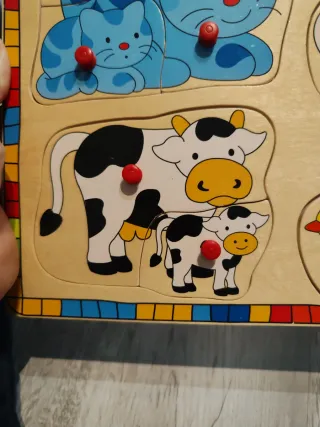 Puzzle madera animales granja