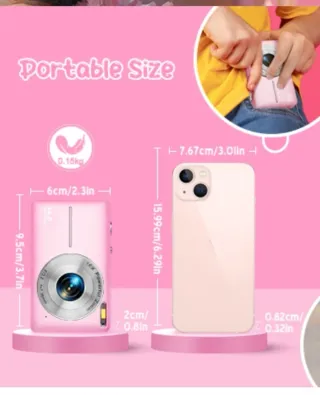 Cámara Digital Rosa 44MP Zoom 16x