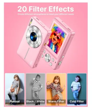 Cámara Digital Rosa 44MP Zoom 16x