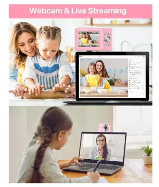 Cámara Digital Rosa 44MP Zoom 16x