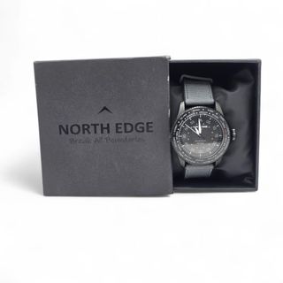 RELOJ PULSERA NORTH EDGE MACH  ESFERA NEGRO CORREA NEGRO/GRIS + CAJA