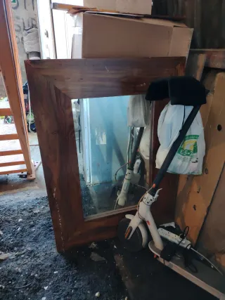 Espejo de madera y cristal