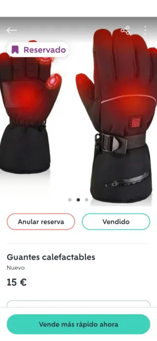 2 Pares Guantes Calefactables Talla M