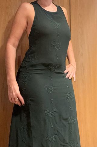 Vestido Zara verde botella M
