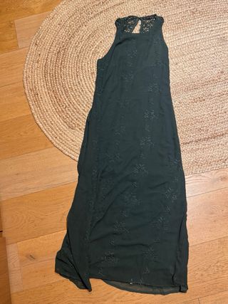 Vestido Zara verde botella M