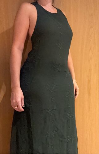 Vestido Zara verde botella M