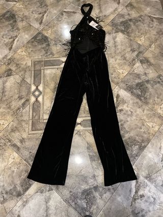 Mono Zara Terciopelo Lentejuelas Negro