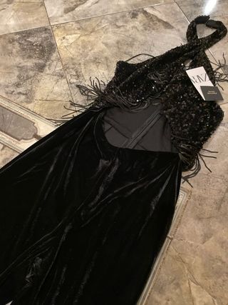 Mono Zara Terciopelo Lentejuelas Negro