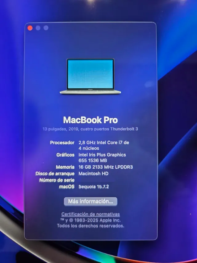 MacBook Pro 13 2019 16GB RAM 512GB SSD