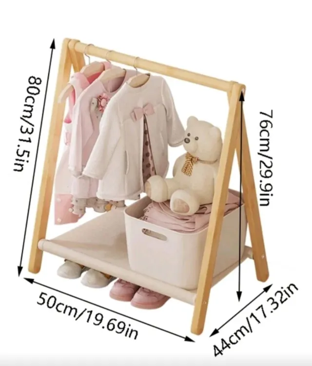 Perchero infantil madera y tela