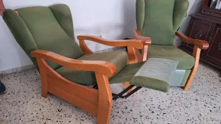 2 Sillones Orejeros Reclinables Verdes