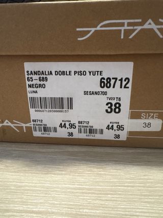 Sandalias Yute Doble Piso Talla 38