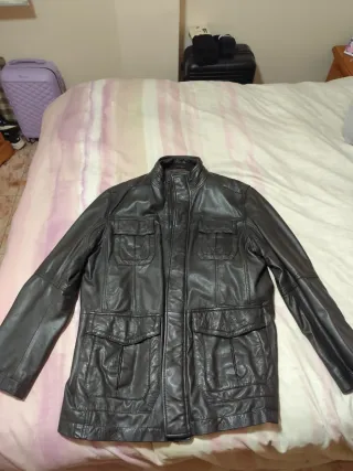 Chaqueta Piel Hombre Cortefiel Tres Cuartos XXL 44
