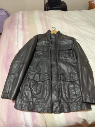Chaqueta Piel Hombre Cortefiel Tres Cuartos XXL 44