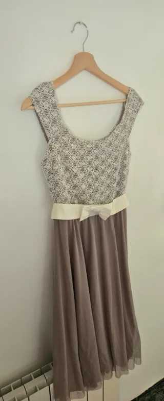 Vestido Beige Fiesta Talla M