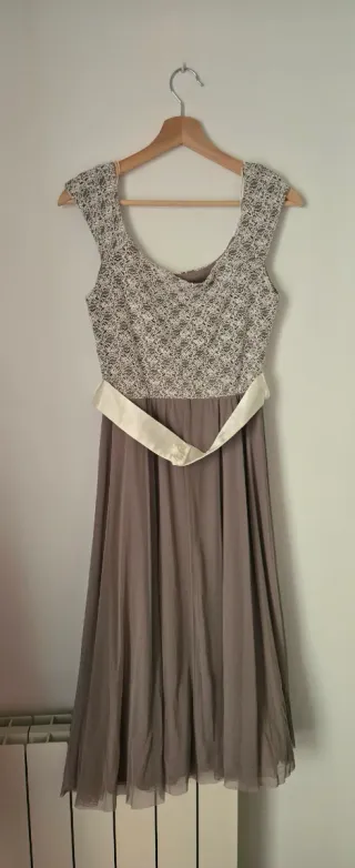 Vestido Beige Fiesta Talla M