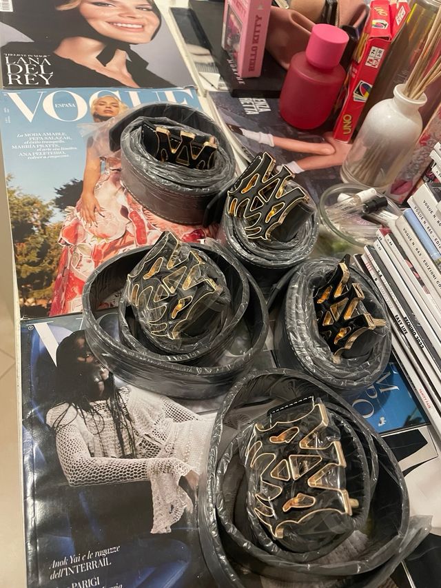 Cinture Amiri Nere e Oro