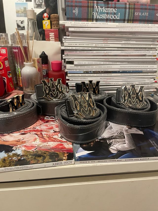 Cinture Amiri Nere e Oro