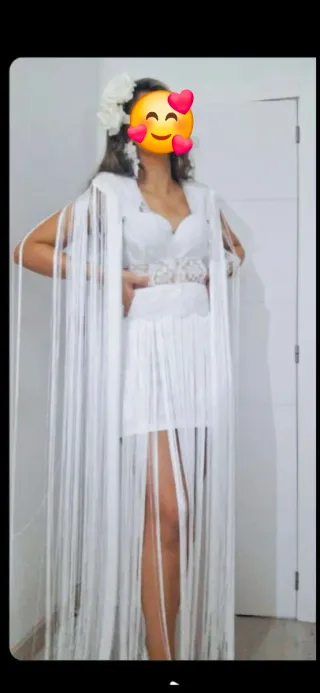 Vestido de boda gitana blanco