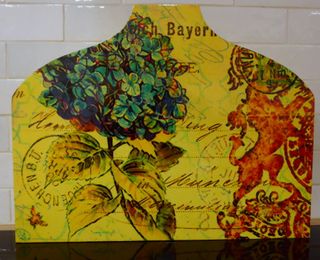 Jarrón Decorativo Vintage Madera. Estilo Decoupage