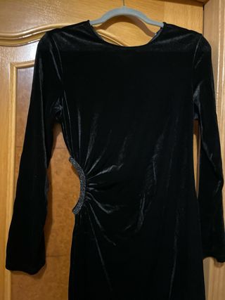 Vestido fiesta terciopelo negro moderno talla L
