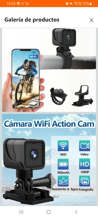 Cámara WiFi Action Cam 1080P