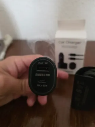Cargador Coche Samsung 45W Carga Ultra Rápida Dual
