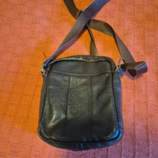 Bolso bandolera hombre piel marrón