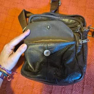 Bolso bandolera hombre piel marrón