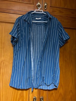 Camisa de rayas hombre azul y blanco