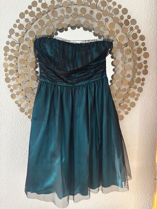 Conjunto Vestido Ceremonia Negro y Verde