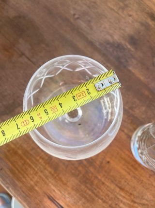 Juego copas vasos cristal vintage tallado a mano