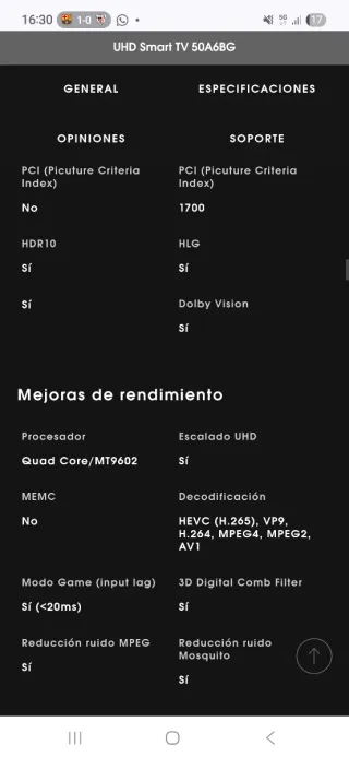 Smart TV Hisense 50 4K UHD 50A6BG