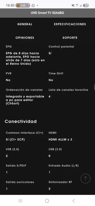 Smart TV Hisense 50 4K UHD 50A6BG