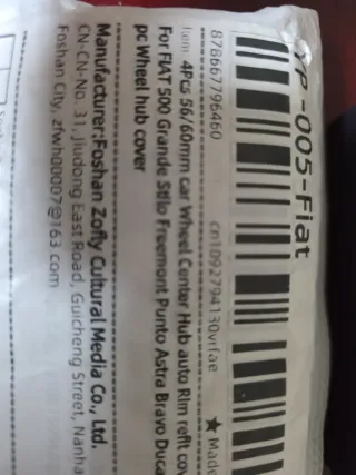 Tapacubos Fiat (Set de 4) y escudo