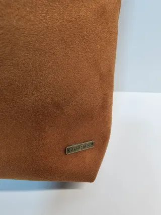 Bolso de mano/Clutch ante marrón. Hecho a Mano