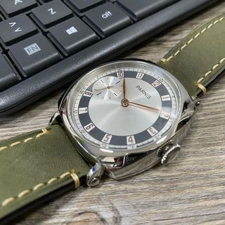 Reloj Parnis P6013 Mecánico Verde/Plata