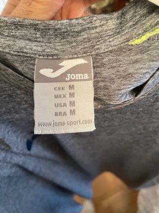 Camiseta deportiva Joma gris y amarillo Talla M