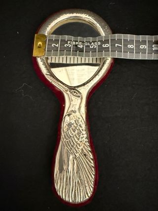 Specchio antico in argento 925 con decoro