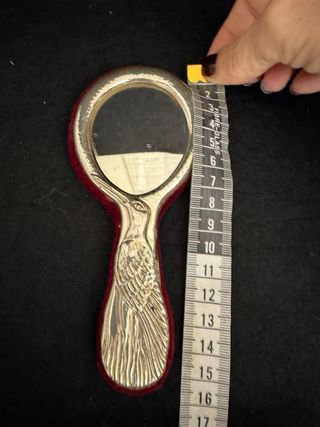 Specchio antico in argento 925 con decoro