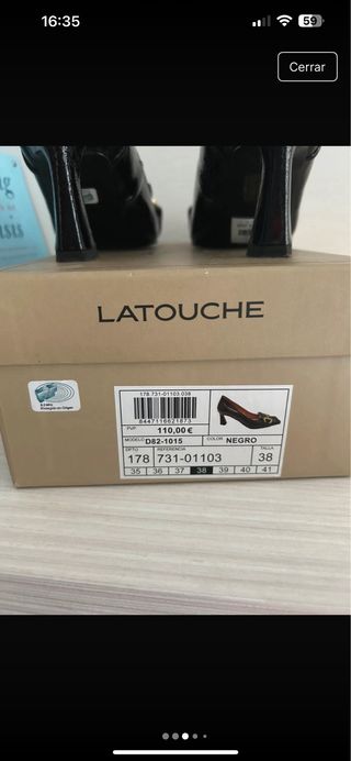 Zapatos negros Latouche  hebilla dorada SIN USAR
