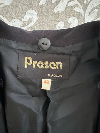 Americana negra vintage con cuello pelo sintético