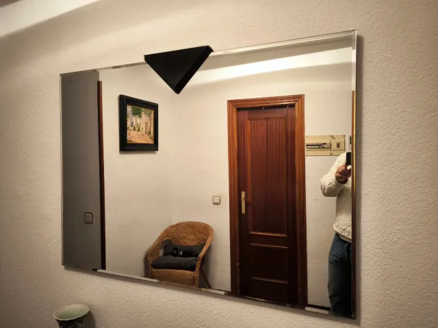 Espejo biselado negro