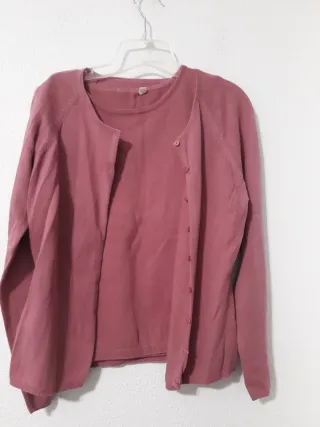Lote Camiseta y Cárdigan Rosa
