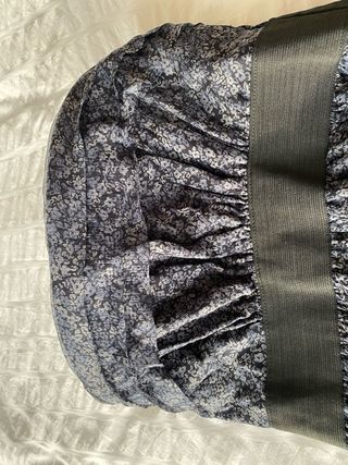 Vestido fiesta NAF NAF azul marino flores T.38