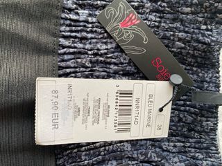 Vestido fiesta NAF NAF azul marino flores T.38