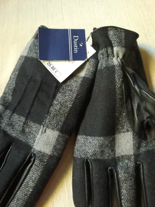 Guantes Dustin Piel y Tela Cuadros